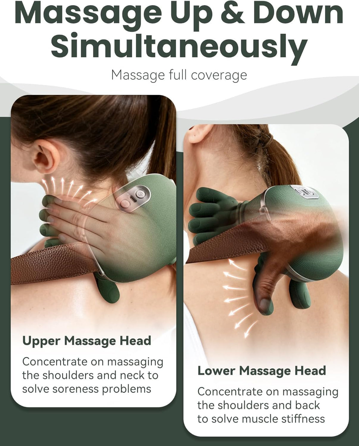 Neck Massager, Shiatsu Neck and Back Massager with Heat Neck Massager, Shiatsu Neck and Back Massager with Heat, 4D Kneading Simulated Human Hand Design Electric Deep Tissue Massage, Portable Body Massager for Shoulder, Pain Relief & Muscle Relax