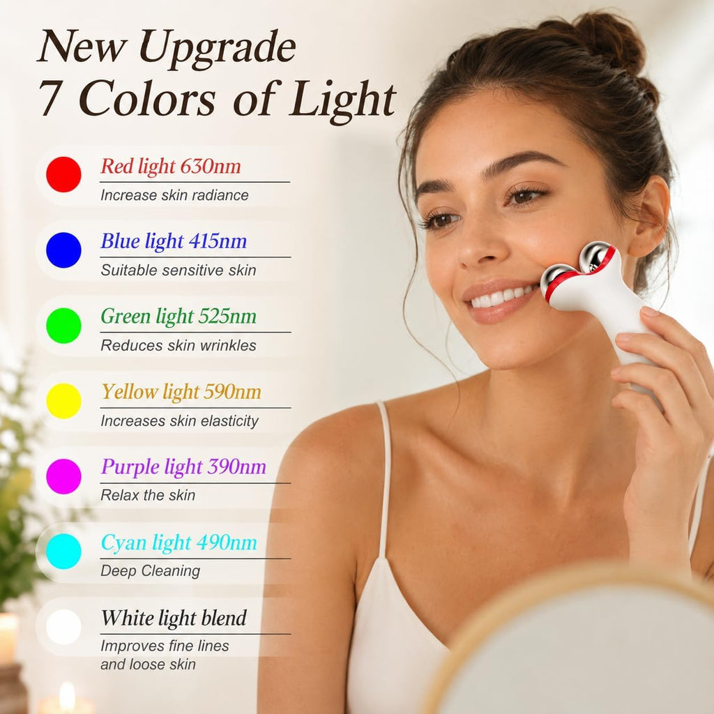 7 Colors LED Skin Lifting & Firming Red Light Therapy Face Massager